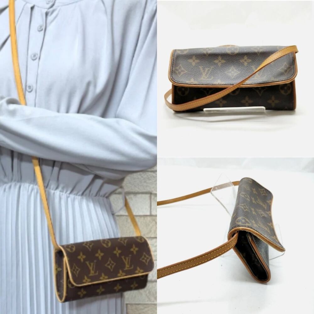 Louis Vuitton Monogram Crossbody Bag with Tan Strap